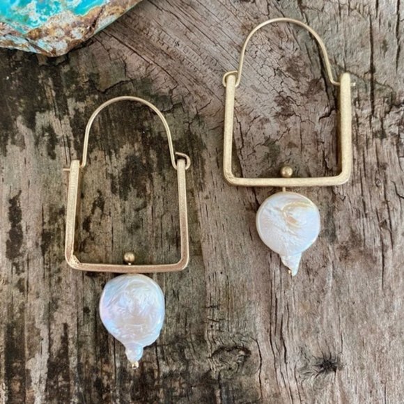 Natural Pearl Drop Earrings - Picture 7 of 7